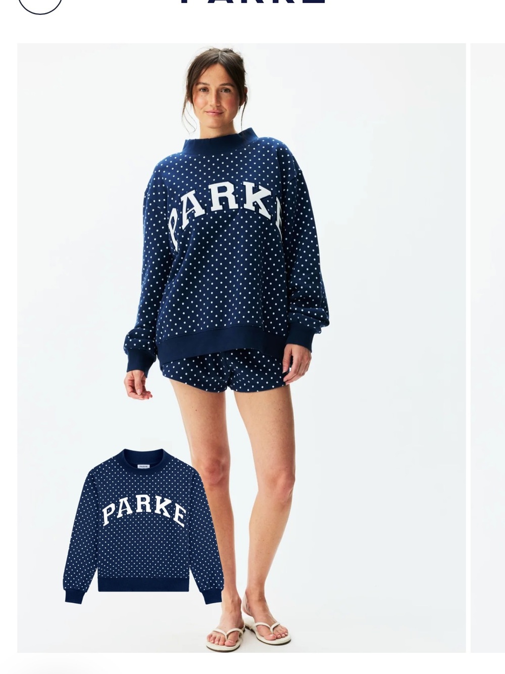 Ready to ship!!!!Parke Navy Polka Dot Pullover Sweatshirt S/M